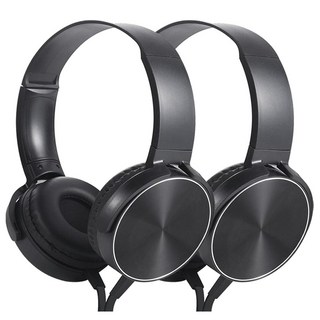 아동용 헤드폰 벌크 6팩 학교 교실 학생용 Wholeslae 유선 내구성 있는 이어폰 클래스 세트 어린이 유아 청소년 소년 소녀 및 성인용 (HY450 6 블랙), 2 Pack, 블랙