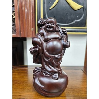 {超人氣大賣場} 彌勒佛 招財擺飾 黑檀木實木雕刻 佛像擺件，風水擺設增添居家祥和喜樂氛圍, 1個, A款黑檀, 黑檀