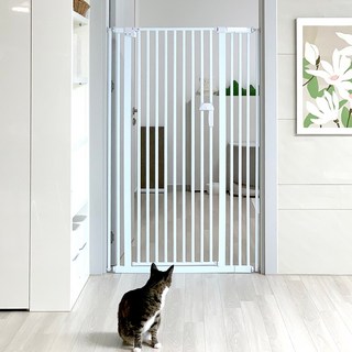 핸들 캣 고급 고양이 안전문 프리미엄 150cm, 1세트, 화이트_가로 76-85cm