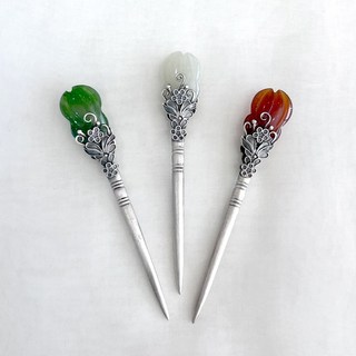 천연 옥삼작 뒤꽂이