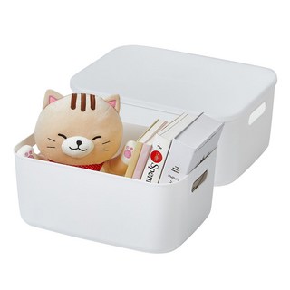 리빙박스 팬트리 수납함 다용도 수납 정리함 손잡이 바구니, 화이트, 1개