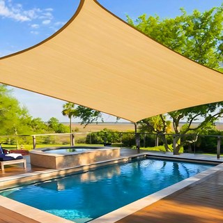 Fowod 옥상 마당 정원 그늘막 천막 선쉐이드 차광막 테라스 천막, HDPE, 카키색