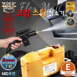 플렉스몰 핸드 스팀 청소기 핸디 고압 스팀기 세차기 세척기 분사 살균기, E