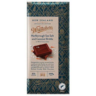 Whittaker's Marlborough海鹽與焦糖牛奶巧克力, 1塊, 100g