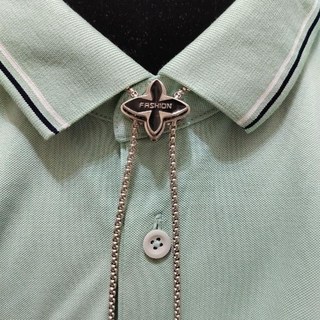 全店折扣 歐美復古法式鈦鋼蝴蝶扣英倫風領帶項鍊時尚領結領繩配飾學院風