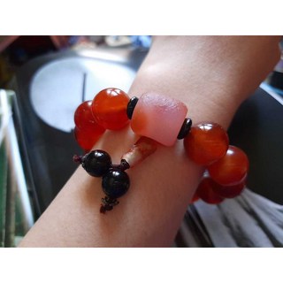 出清珍藏 天然原礦 南紅瑪瑙 大紅袍. 手圍17cm手鍊 手珠