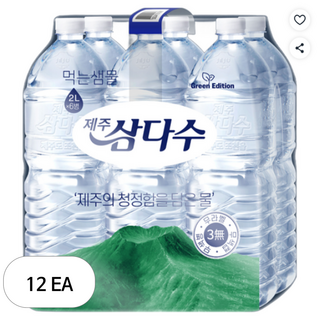 제주삼다수 그린 무라벨, 2L, 12개