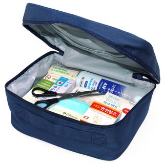 [케이솔루션] 구급가방 구급파우치 구급낭 12종세트(블루) 구급함 구급상자 세트 여행 응급키트, 1개