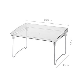 生活市集 多功能韓系折疊桌 可收納床上小桌子 杯架 廚房收納 桌面收納, 透明折疊桌