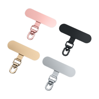 Justsong 超薄不鏽鋼手機夾片 強力承重 耐用, 1個, 香檳金／D扣／跑道圓