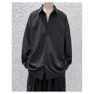 2026 爆款 黑色 襯衫 男 韓版 潮流 長袖 上衣