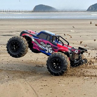 브러시리스 오프로드 전문 RC카 4륜 고속 최고속도 100km/h, 리튬 배터리 1개(30분의 배터리 수명), 1개, 레드 75km h 라이트 버전