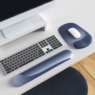 쏠리드 키보드 손목받침대 마우스패드 보호대 세트, 1세트, 블루