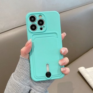 iPhone 16 Pro Max 手機殼，全包覆軟殼，支援iPhone 11、12、13 mini, 1個, 【薄荷綠】推拉開關-取卡功能iphone16promax