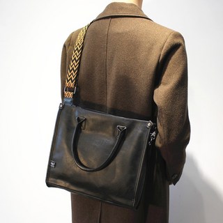 奧特萊斯 格子男士手提包 公事包 商務休閒便攜單肩電腦公文包, 黑色 1