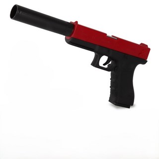 한들도매 글록 탄피배출 스펀지총 서바이벌총 장난감총 너프건, 1개, 레드