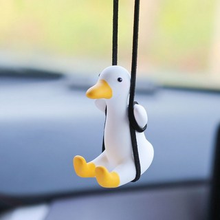 [렘브란몰] 차량용 그네 타는 오리 석고 방향제 자동차 냄새 제거 귀엽고 재미있는 오리 캐릭터 자동차 디퓨저 흔 10개의 다양한 향기, 헤스페리데스 자몽, 1개
