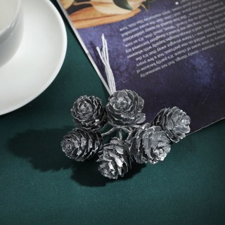 嗨購 6頭DIY仿真松果耶誕花環植物松果花束彩色塔果家居耶誕節日裝飾, 5, 1個