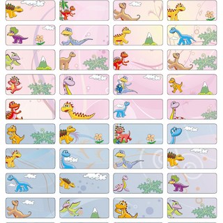 恐龍姓名貼 2.2*0.9cm 幼稚園必備姓名貼 防水姓名貼 附贈公版收納夾, 1個, 2.2x0.9公分, 300個裝