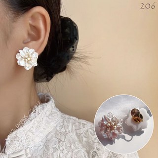 免耳洞夾式耳環 復古時尚耳夾 繁花山茶蚊香盤耳飾