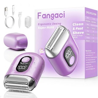 Fangaci 남성용 전기 포일 면도기: 대형 LED 디스플레이가 있는 미니 면도기 242930, Bright Purple