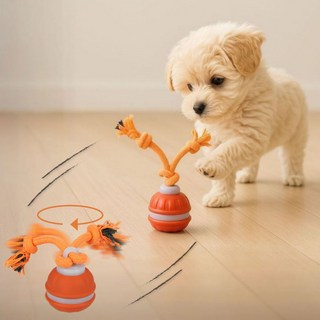 댕냥픽 터그볼 움직이는 장난감 강아지 터그 공, 블루, 1개