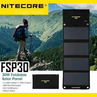 NITECORE 휴대용 방수 태양 전지 패널 소형 USB-C PD 18W 고속 충전기 캠핑 하이킹 라이딩용 FSP30 30W, 1개