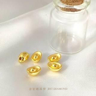 【金宏總珠寶】元寶黃金金珠(附玻璃瓶) 9999純金 小資存錢 黃金投資 小額投資 儲蓄金 推薦禮物, 1個, 五顆 (0.19錢), 金色