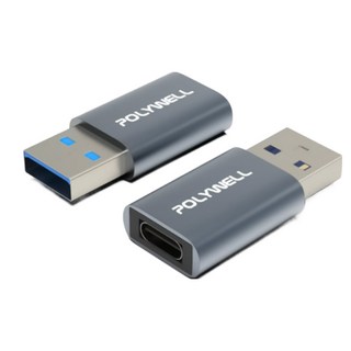 POLYWELL USB2.0/3.0轉接頭 Type-A Type-C 轉換器 轉接器，輕巧便攜，即插即用，適用於多種設備, 1個, USB3.0_A公轉C母 (單面3.0)