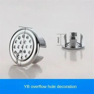 주방 욕실 대야 원형 오버플로 배수구 커버 장식 욕조 싱크대 구멍 오버플로 중공 세면대 오버플로 4 개