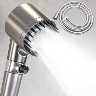 담이몰 편리한 3단 온오프 고압 샤워기헤드 세트, 딥실버 호스 세트, 1개