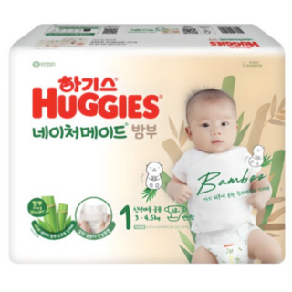 하기스 네이처메이드 밤부 밴드형 기저귀 신생아용, 신생아용(NB), 6120매