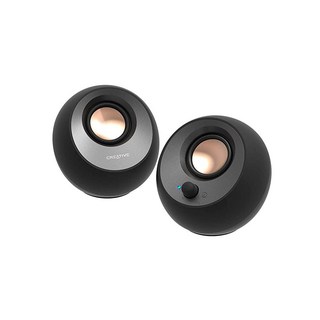 Creative Pebble V3 미니멀리스트 2.0 USB-C 데스크탑 스피커 USB 오디오 포함 클리어 다이얼로그 향상 블루투스 5.0 16W 피크 파워의 8W RM, 블랙