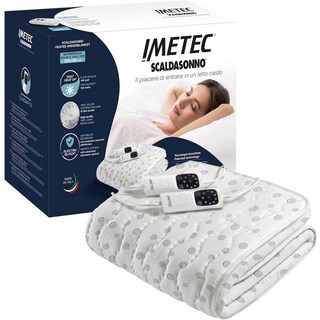 이탈리아산 Imetec 더블 침대용 순면100 전기요 저전력소비 세탁가능 150x160cm, 150x160 cm