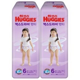 하기스 NEW 맥스드라이 팬티형 기저귀 여아용, 6단계, 76매