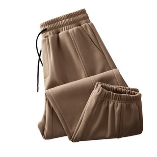 燈芯絨男士休閒長褲，秋冬季加絨寬鬆束腳褲，中青年大碼休閒褲