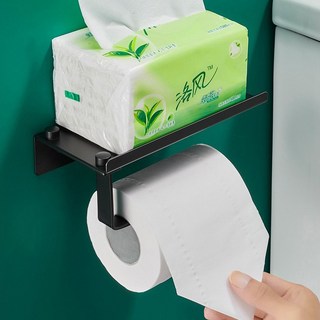 Pyunri 휴지걸이 화장지걸이 선반형 욕실 화장실 두루마리휴지걸이, 실버1개, 실버, 1개