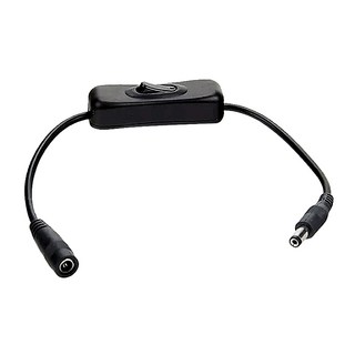 DC公母頭開關線 電源控制開關線 小功率檯燈電器延長線 低壓安全開關, 1個, DC電源開關線, 30cm