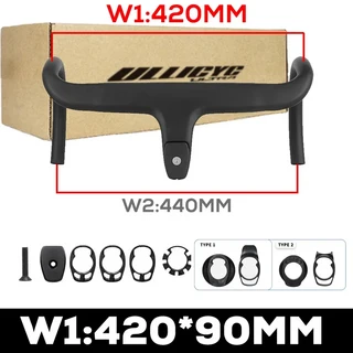 로고 없음 도로 자전거 탄소 섬유 내부 케이블 스페이서가 있는 통합 핸들바 조종석 클립 직경 28 6mm -10, 420x90mm