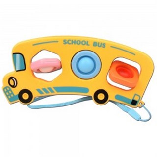 팝핀 스쿨버스 w-22 자동차 푸쉬팝 버블 키링 열쇠고리 스트레스 해소 푸시팝, 1개