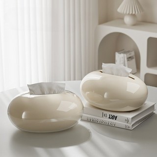 고급스러움 물방울 모양 두루마리 휴지케이스 자석 흡착 책상용 휴지함 가정용H371, 1개, 화이트