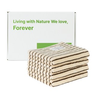 앤에코브 시그니처 대나무 100% 뱀부 수건 4장 선물세트 + 쇼핑백, 1세트, 바닐라 ST 4장