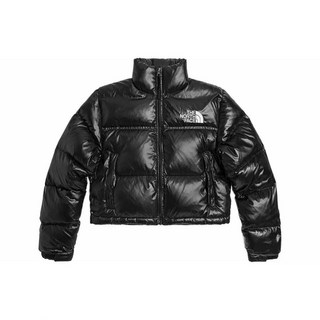 노스페이스. 여성 유광 눕시 숏 자켓 다운 패딩85, 쇼트 블랙