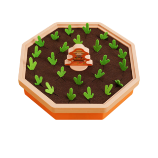 拔蘿蔔記憶遊戲 親子互動益智桌遊 八邊形蘿蔔拔拔樂, 1個, 蘿蔔記憶遊戲, 橘色