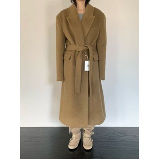 韓國代購 浴袍式長款羊毛大衣 羊毛外套 長版保暖時尚大衣