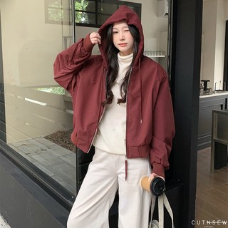 CUTNSEW 70486 拼接雙拉鍊外套 疊穿感 短寬版 防風 外套女