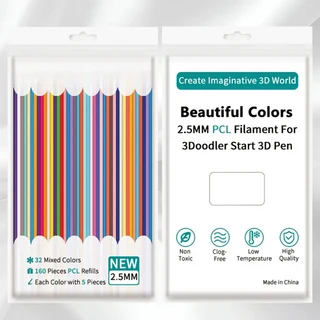 110/160PCS 32색 3D펜 필라멘트 리필 3Doodler Start+ 호환 2.5mm 프린터 도들러 팩, 01 2.5mm, 01 160 Pcs