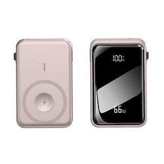 RYZO 66W 고속충전 20000mAh 대용량 보조배터리 자석 무선충전 항공기 반입 가능, 샴페인, 1개