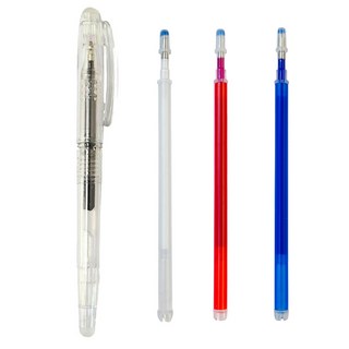 아이롱펜 세트 열펜 다리미펜, 1개, 펜1개(블랙)+리필3개(화이트/블루/레드)