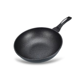 OLKO 麥飯石不沾炒鍋 32cm 直徑 瓦斯爐電磁爐通用, 1個, 【無蓋】30cm